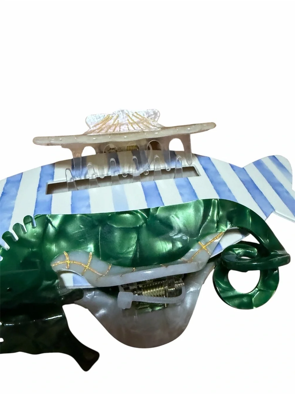 Piper Green Seahorse & Pearlescent Shell Decorative Hair Clips